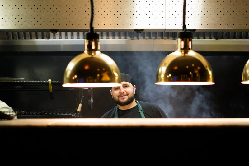 Open charcoal kitchen at Losh Bar & Grill in Harpenden